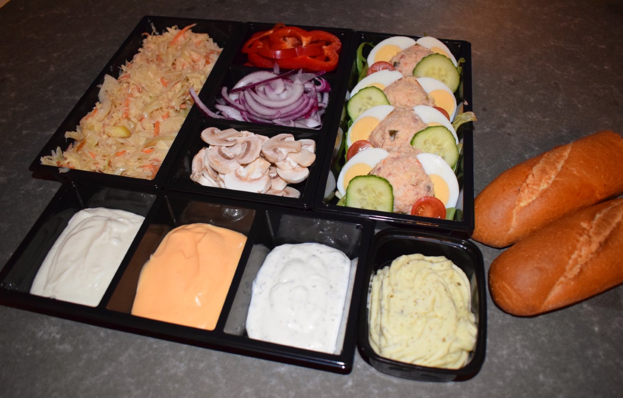 conversie vervolgens klep Gourmet salades, groentes, sausjes, stokbrood - Vleesboerderij Masseurs